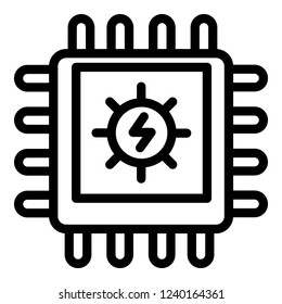Solar energy processor icon. Outline solar energy processor vector icon for web design isolated on white background