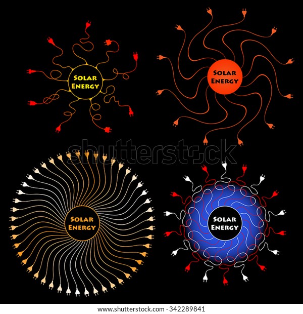 Solar Energy Rays Sunlight Form Wires Stock Vector (Royalty Free ...