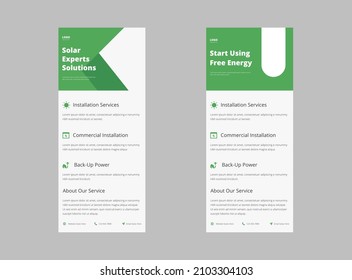 solar energy roll up banner. save energy flyer, dl flyer, poster template. solar energy system poster, flyer design.