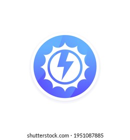solar energy round logo, vector icon