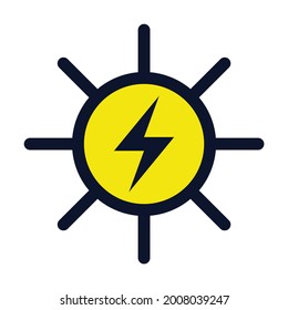 Sonnenenergie-Zeichen. Einfaches Vektorfarbsymbol.
