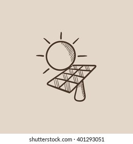 Solar energy sketch icon.