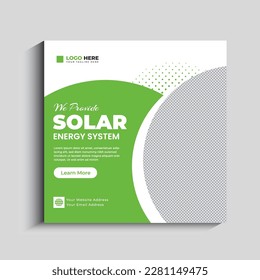 Solar Energy social media post banner template