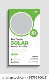 Solar Energy social media story or web banner template
