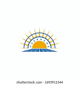 solar energy sun logo design vector