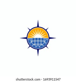 solar energy sun logo design vector