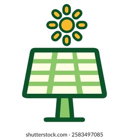 Solar energy symbol representing renewable power and sustainability isolated vector illustration