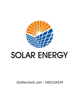 solar energy system logo design vectors