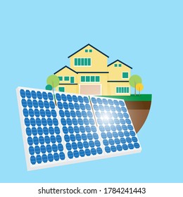 Solar energy system with photovoltaic solar cell panels with house for clean energy