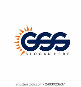 Solar energy technology logo design with letter GSS concept.
