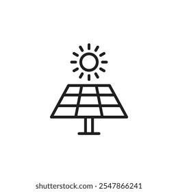 Solar energy thin line vector icon