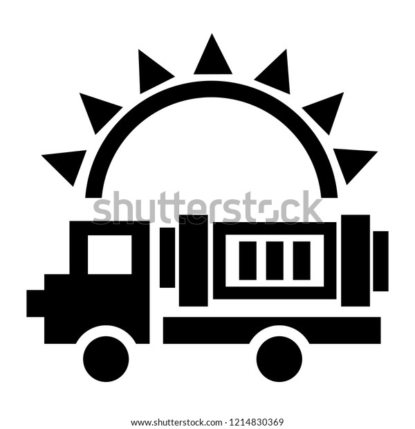 Solar\
energy truck icon. Simple illustration of solar energy truck vector\
icon for web design isolated on white\
background