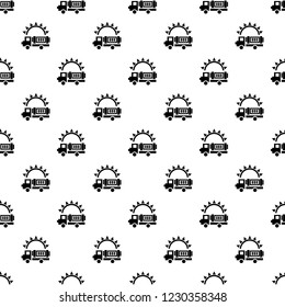 Solar energy truck pattern seamless vector repeat for any web design