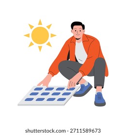 Vector de energía solar Ilustración plana EPS 10 archivo