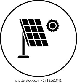 Sonnenenergie-Vektorsymbol. Kann für Druck-, Mobil- und Web-Anwendungen verwendet werden.