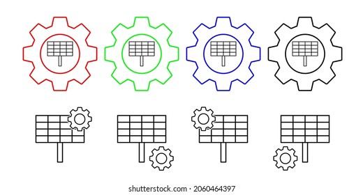 Solar, energy vector icon in gear set illustration for ui and ux, website or mobile application