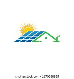 Plantilla de diseño de ilustración de icono de vector de energía solar