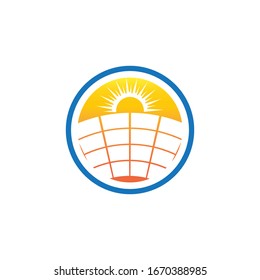Plantilla de diseño de ilustración de icono de vector de energía solar
