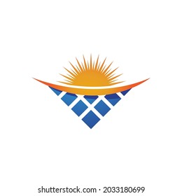 Plantilla de ilustración de icono del vector de energía solar