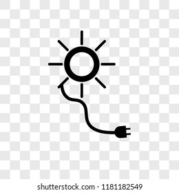 Solar energy vector icon isolated on transparent background, Solar energy logo concept