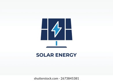 SOLAR ENERGY vector, icon or logo sign isolated symbol illustration