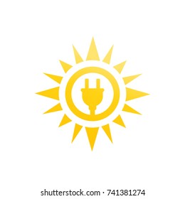 Solar energy vector icon on white