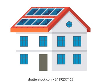 Solar energy vector illustration. The generator industry is increasingly focusing on environmentally friendly solutions Solar energy concepts emphasize sustainable and eco friendly aspects power