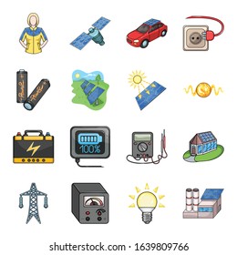 Solar energy vector illustration on white background .Isolated cartoon set icon eco technology.Vector cartoon set icon solar energy.