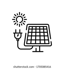 Solar Energy vector illustration. Technology & Smart Working symbol line icon. 