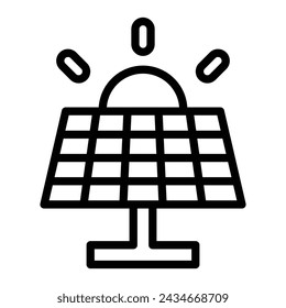 Solar Energy Vector Line Icon Design