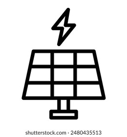 Solar Energy Vector Line Icon Design