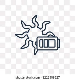 Solar energy vector outline icon isolated on transparent background, high quality linear Solar energy transparency concept can be used web and mobile