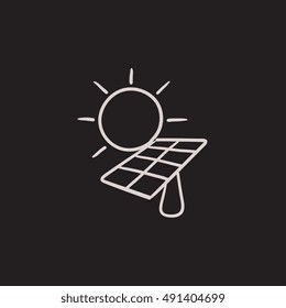 Solar energy vector sketch icon isolated on background. Hand drawn Solar energy icon. Solar energy sketch icon for infographic, website or app.