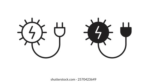 Solar energy vector web icons set