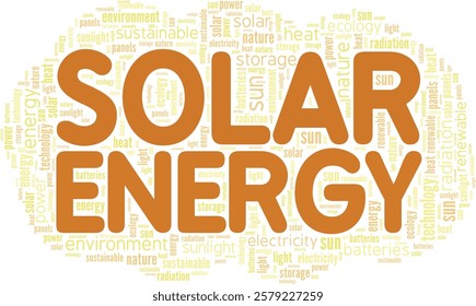 Solar Energy word cloud conceptual design isolated on white background.