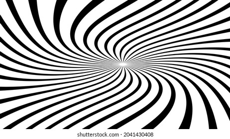Solar explosion. Pattern with optical illusion. Black Sunburst rays background. Abstract 3D geometrical background, abstract pattern with colorful rays, banner element for show, fair, circus. Vector.
