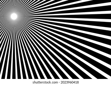 Solar explosion Sun Burst Effect. Vector Sunburst wallpaper. Black color burst sun rays background. Circus background, abstract pattern with colorful rays, banner element for show, fair.