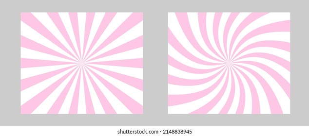 Solar explosion Sun Burst Effect. Vector Sunburst wallpaper. Pink rose color burst set of 2 sun rays background. Circus background, abstract pattern with colorful rays, banner element for show, fair. - Shutterstock ID 2148838945