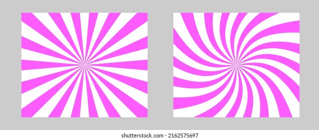 Solar explosion Sun Burst Effect. Vector Sunburst wallpaper. Pink fuchsia color burst set sun rays background. Circus background, abstract pattern with colorful rays, banner element for show, fair.