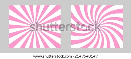 Solar explosion Sun Burst Effect. Vector Sunburst wallpaper. Candy rose color burst set of 2 sun rays background. Circus background, abstract pattern with colorful rays, banner element for show, fair.