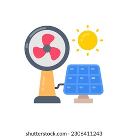Icono de ventilador solar en vector. Ilustración