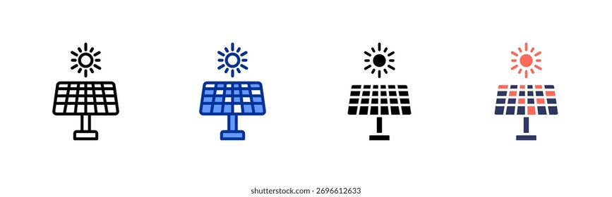 Solar Farm Symbol Blatt mehrere Stil Sammlung