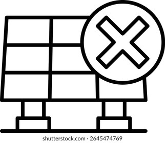 Solar fault vector icon. Can be used for printing, mobile and web applications.