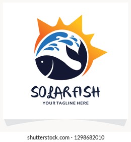 Solar Fish Logo Design Template Inspiration