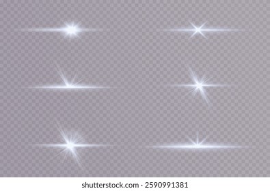 solar flare light effect with flickering highlights and radiant blue glow. Includes twinkling starbursts and sparkling accents, perfect for enhancing designs with a luminous energy. Vector EPS 10 