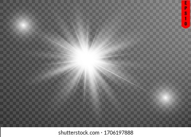 Solar flare light ray of star