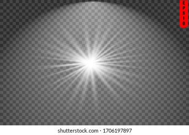 Solar flare light ray of star