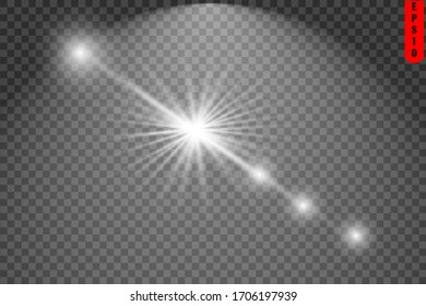 Solar flare light ray of star