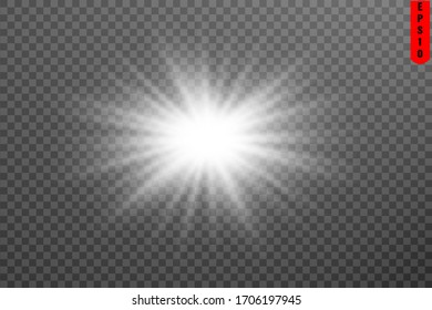 Solar flare light ray of star