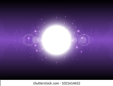 Solar flare and sound wave, Technology abstract and communication concept, Vector illustration background.